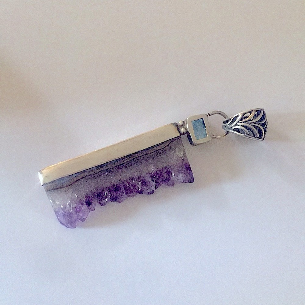 Raw Amethyst Geode Pendant